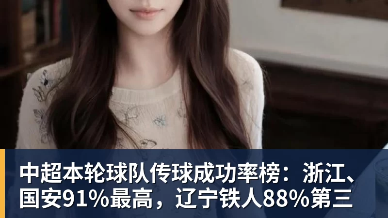 中超本轮球队传球成功率榜：浙江、国安91%最高，辽宁铁人88%第三